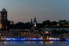 Hamburger Hafen in Blau